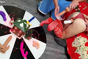 Two Powerful Dildos Destroy Petite Milf's Tight Pussy In Double Penetration