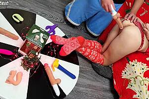 Two Powerful Dildos Destroy Petite Milf's Tight Pussy In Double Penetration