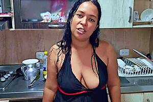 i'm squirting in the kitchen in front of my stepson, i'm a horny stepmom, do you want to be my new stepson?