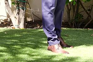 Insatiable redhead Vanna Bardot drops to knees sucking neighbor blowjob bent over curvy hardcore pussy