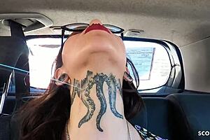 inked nymphomaniac latina teen bitch seduce her driver to fuck at public beach