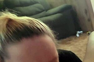 Best Blowjob Ever From Blonde Wife With Sloppy Handjob