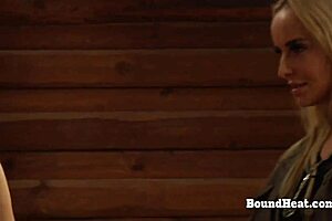 lesbian girl in handcuffs whipped by mistress