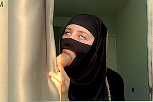 Slutty Muslim deepthroat teacher licks and sucks.