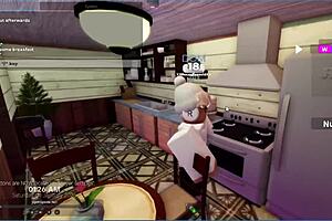 hot girlfriend naked after breakfast for big cock fucking