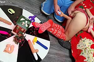 Two Powerful Dildos Destroy Petite Milf's Tight Pussy In Double Penetration