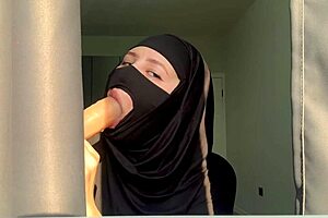Slutty Muslim deepthroat teacher licks and sucks.