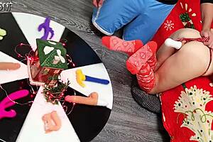 Two Powerful Dildos Destroy Petite Milf's Tight Pussy In Double Penetration