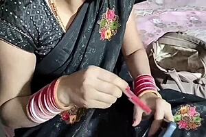 Indian Bride in Black Saree at Wedding Ranch