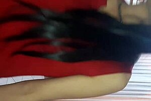 sexy transsexual in lingerie licking outdoors feels so sweet