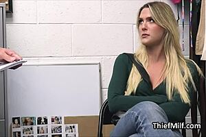 hot milf caught stealing, 'what are you doing?' punished with blowjob