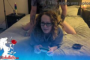 Gamer Girl Bent Over for Bold Creampie