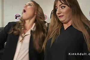 Two lesbians feel the intensity of airport security anal toys