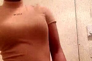 black girl shows chocolate ass in bathroom