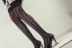 Woman crushes hamburger with stockings