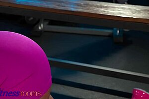 emily bright and olivia zlota in fitness room lesbian sex