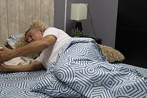 Stepfather seduced by stepdaughter in bedroom