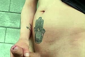 I Jerk Huge Cock to Orgasm Outdoors