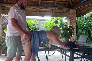 Creampie Fucking Best Friends Wife Patio Work