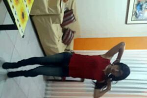 sexy transsexual in lingerie licking outdoors feels so sweet