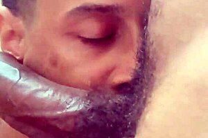 Seusubpink subtly drinks piss from a massive black cock.