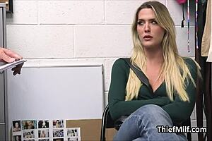 hot milf caught stealing, 'what are you doing?' punished with blowjob