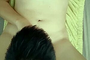 Teen enjoys bath before relaxing with friend