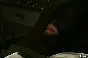 Shemale scientist binds dude in bondage and delivers hardcore anal fucking with big cock domination