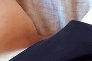 Gretala relaxes in her black slip, feeling sensual