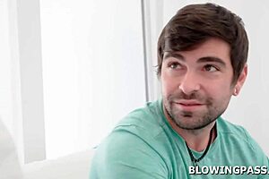 Busty Milf Doctor Giving Patient Blowjob, Gagging On Cock