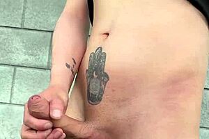 I Jerk Huge Cock to Orgasm Outdoors