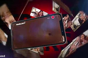 Look at artemisia love giving a footjob and getting cum in mouth from romeo mancini