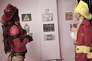 hey, did these firefighter chicks just have steamy lesbian action?