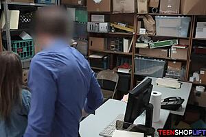 Suck my cock, teen, the guard says as she bends over for doggystyle