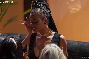 Intriguing foursome with Kira Noir and friends on train