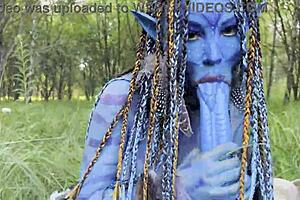 monika fox in avatar cosplay gets prolapse from huge dildo anal and pussy fuck in nature