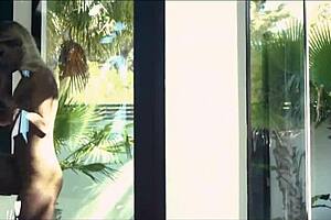 Blonde Housewife Milf Enjoys Outdoor Time With The Gardener In The Garden.