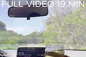 Babe pisses in car for sheer fetish fun!