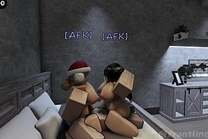 Two horny sluts from ingame crave fucking, their huge tits and asses bouncing on big cocks in a threesome.