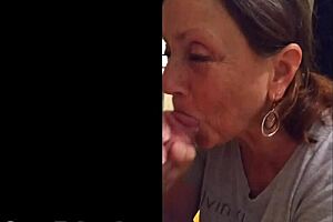 Mature Milf Candi Annie Sucks Cock on Demand and Swallows Cum