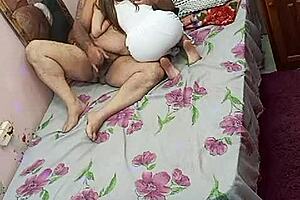 Young girl in lingerie gets armpit eaten by old bodybuilder