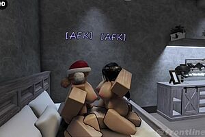 Two horny sluts from ingame crave fucking, their huge tits and asses bouncing on big cocks in a threesome.