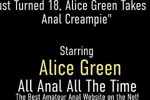 omg this teen redhead alice green is totally owning that anal ride for a juicy creampie finish 😈🍑