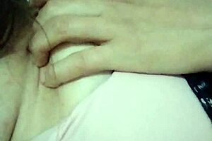 Latina Touches Herself with Small Tits in Grandmother's Living Room During Massage