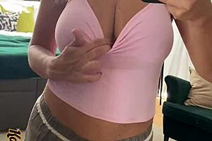 This babe takes a selfie while masturbating in sexy panties and socks