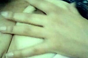 Latina Touches Herself with Small Tits in Grandmother's Living Room During Massage