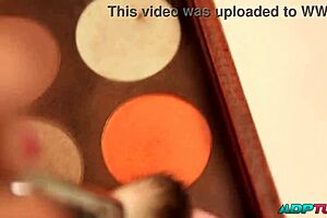 Wow, that skinny blonde loves riding and deepthroating for the first time!