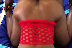 Attractive Black Woman Enjoys Doggystyle Position with Partner