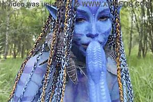 monika fox in avatar cosplay gets prolapse from huge dildo anal and pussy fuck in nature