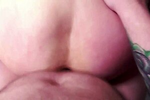 Pov doggy style hot couple fucks in lingerie, big cock cuckold with facial cumshot.